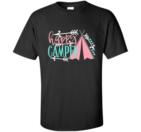 Happy Camper Shirt Girly Pink Tent Tribal Arrow Camping Mom