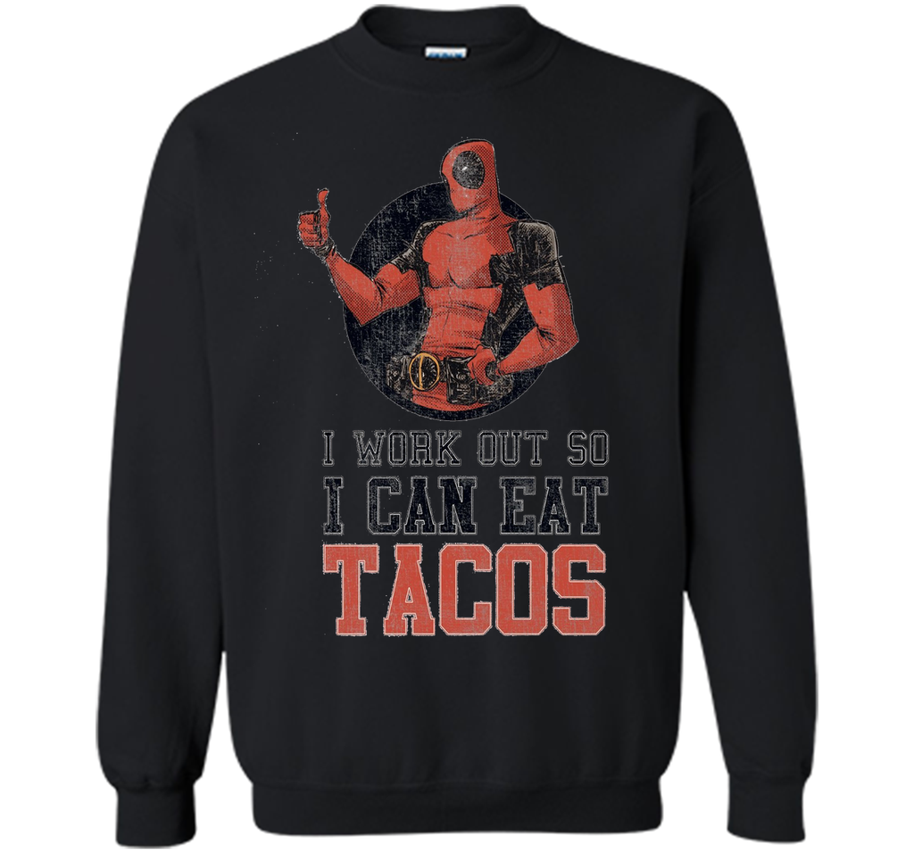 Marvel Deadpool Work Out Eat Tacos Graphic T-Shirt