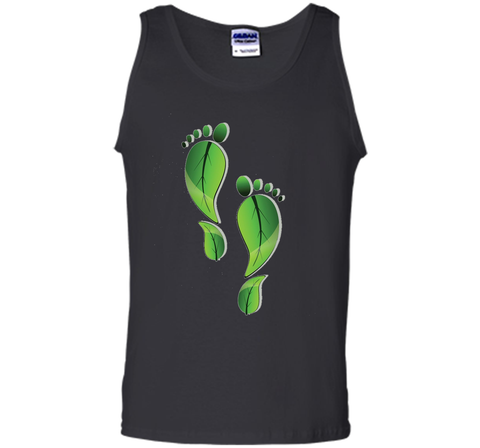 Green Leaf Foot Prints Environmental T Shirt
