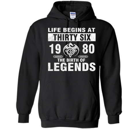 36th Birthday Gifts - Made 1980 The Birth Of Legends Tshirt