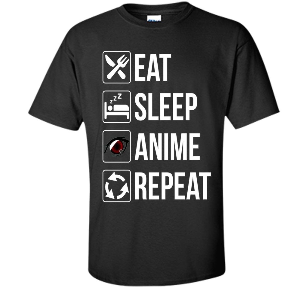 Funny Eat Sleep Anime Repeat TShirt
