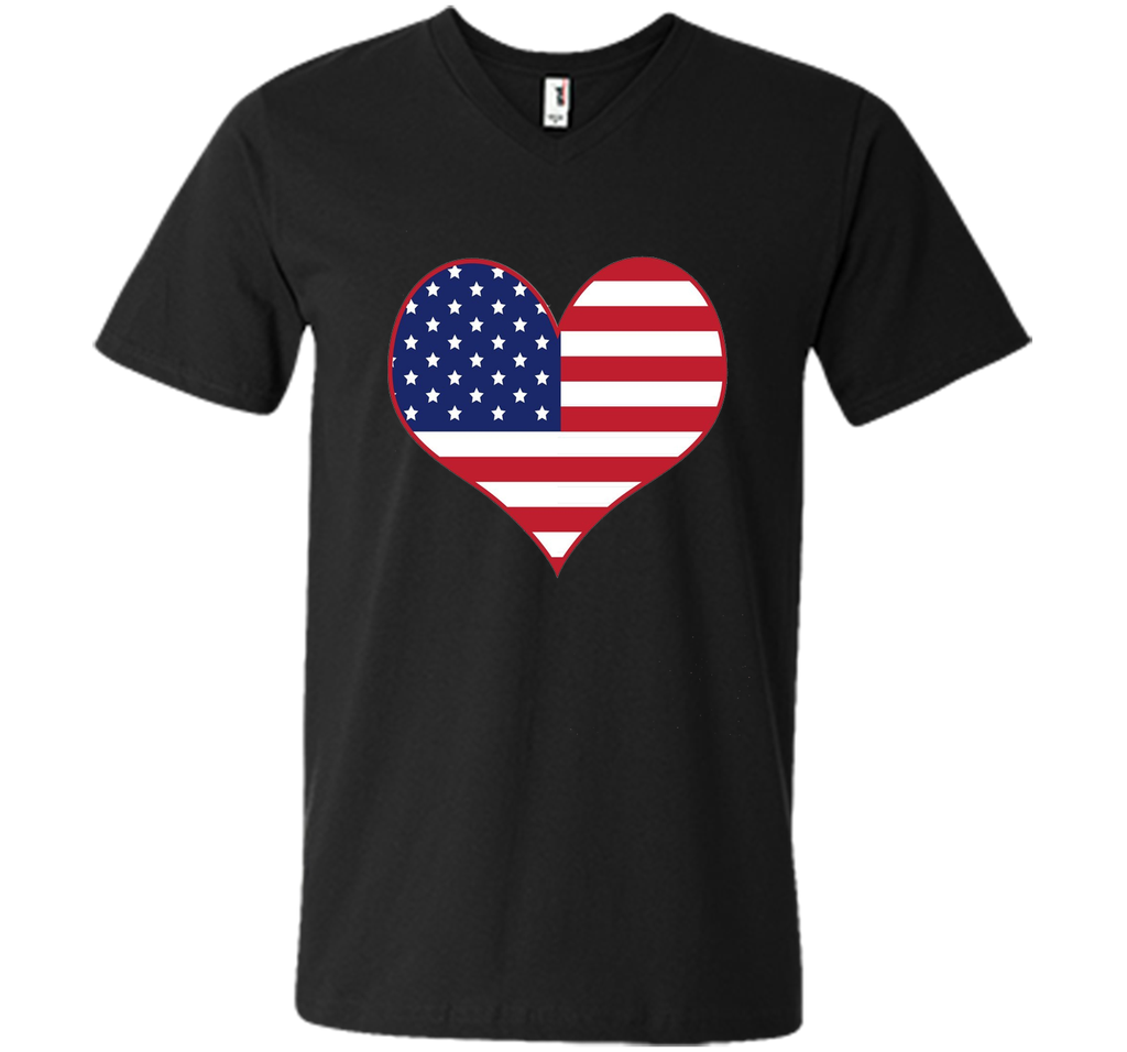 Happy Independence Day - American Flag Heart T-shirt