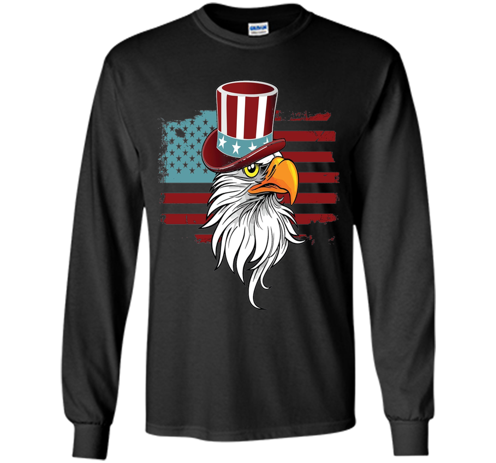 July 4TH Eagle Hat And Flag T-shirt Independence Day Shirt