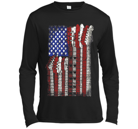 Guitar T Shirt US flag rock playable for men women