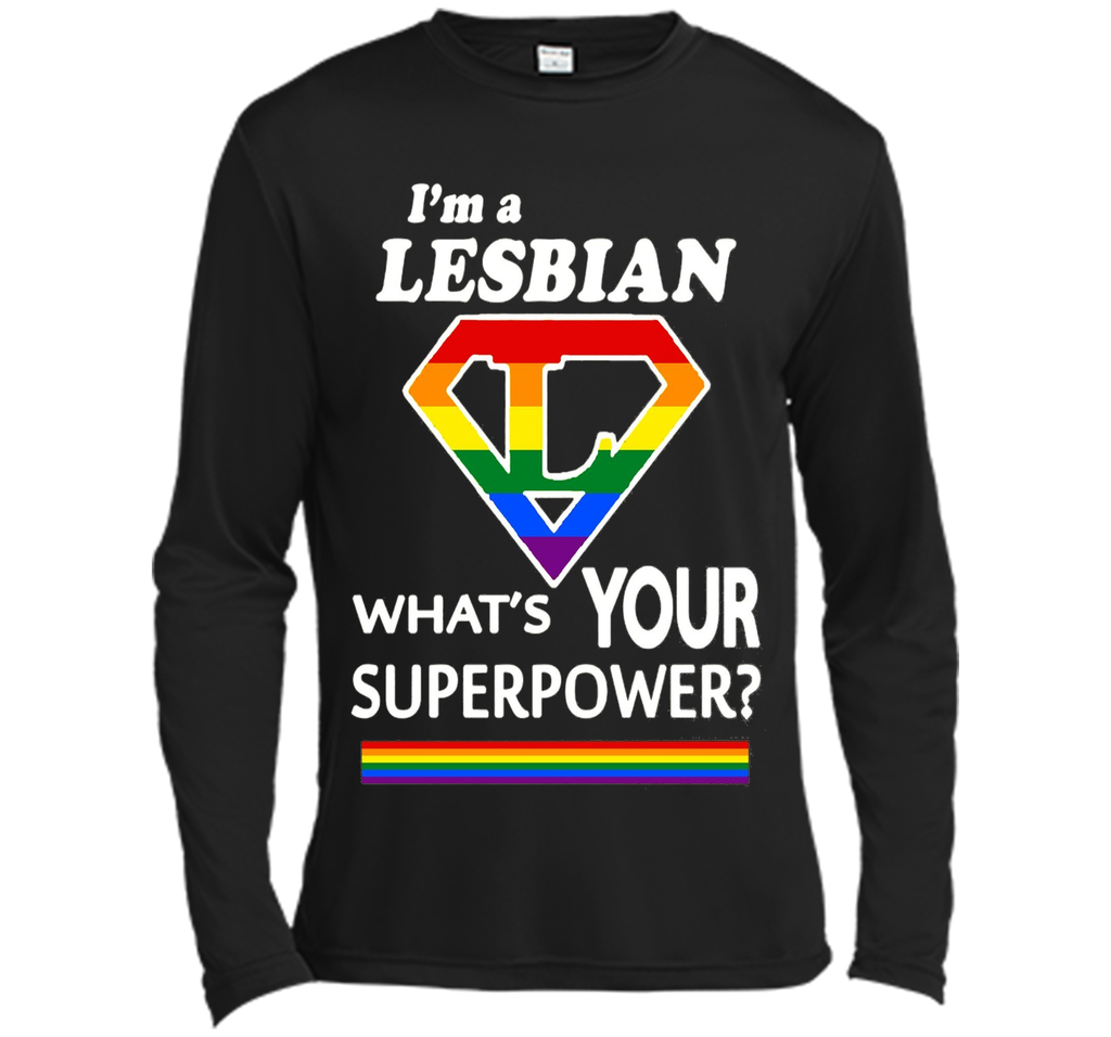 a lesbian whats your superpower rainbow gay pride flag shirt