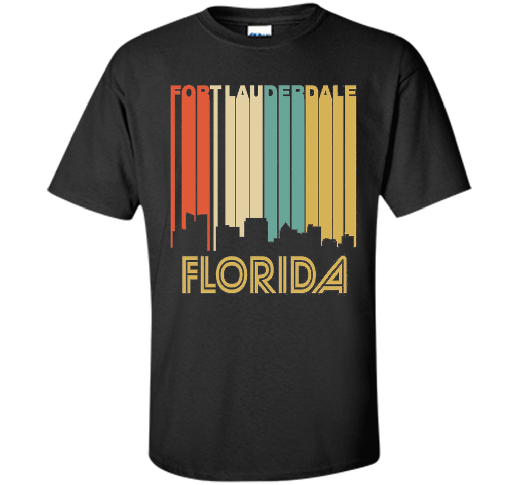 Retro 1970's Style Fort Lauderdale Florida Skyline T-Shirt