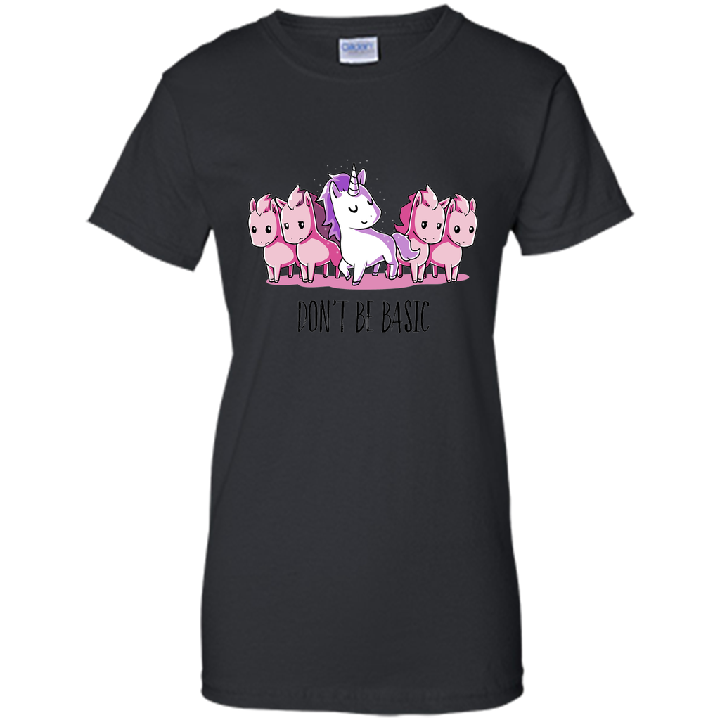 don't be basic-lovely unicorn t shirt